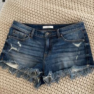 Boutique denim shorts, low rise, shortie